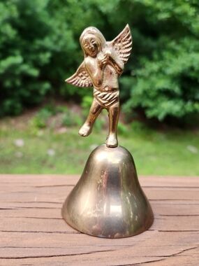 Vintage Solid Brass Angel Hand Bell
